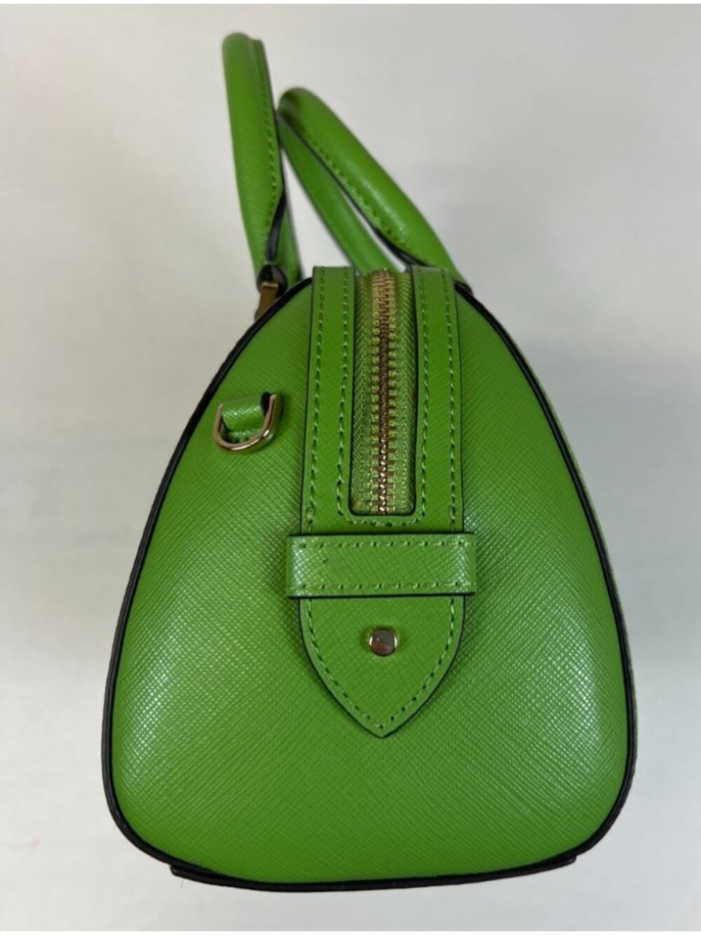 Kate Spade New York Women Green Satchel Handbag Zip Closure Top Handle Bag - Picture 9 of 10